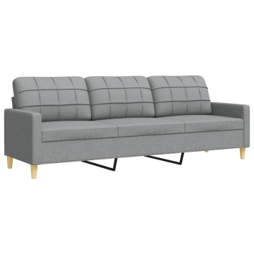 Set de canapele, 3 piese, gri deschis, textil - Img 5