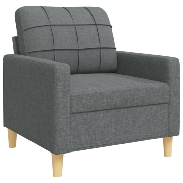 Set de canapele, 3 piese, gri închis, textil - Img 4