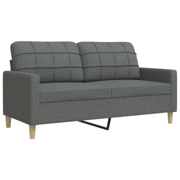 Set de canapele, 3 piese, gri închis, textil - Img 8