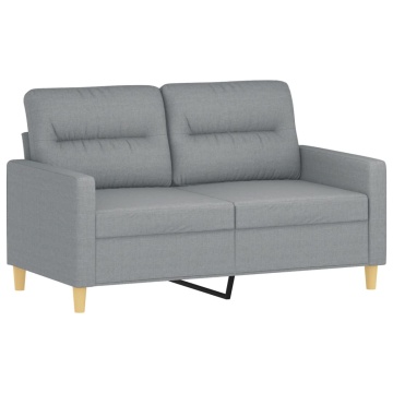 Set de canapele cu perne, 2 piese, gri deschis, textil - Img 3