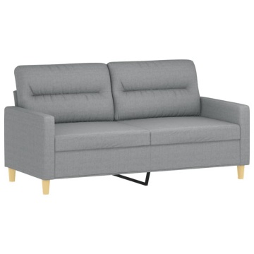 Set de canapele cu perne, 2 piese, gri deschis, textil - Img 4