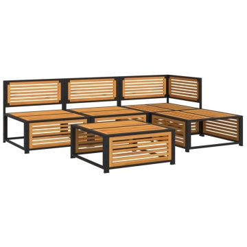 Set de canapele de grădină cu perne, 5 buc., lemn masiv acacia - Img 3