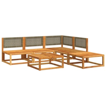 Set de canapele grădină cu perne, 6 piese, lemn masiv acacia - Img 3