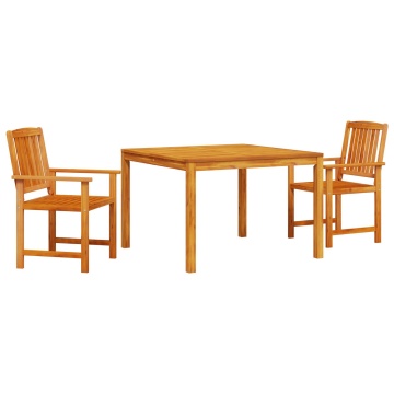 Set de dining de grădină , 3 piese din lemn solid de acacia - Img 2