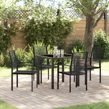 Set de dining de grădină 5 piese Negru Rattan PVC - Img 1
