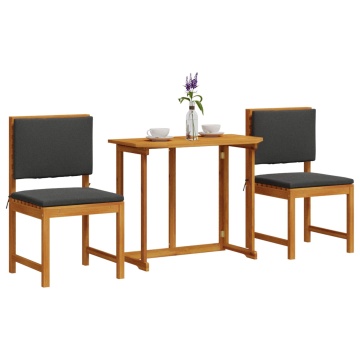 Set de dining pentru grădină , 3 piese, din lemn masiv de acacia - Img 3
