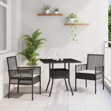 Set de dining pentru grădină 3 piese Gri din Poliratan - Img 1