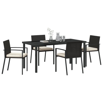 Set de dining pentru grădină 5 piese Negru Rattan sintetic - Img 3