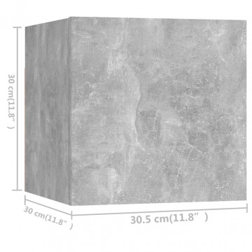 Set de dulapuri TV, 4 piese, gri beton, lemn prelucrat - Img 5