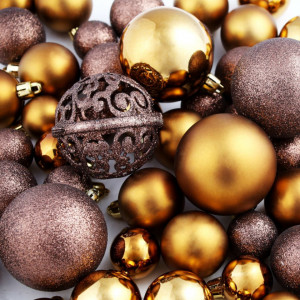 Set de globuri de Crăciun 100 de bucăți 6 cm Maro/Bronz/Auriu - Img 2