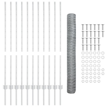 Set de Împrejmuire de Grădină Set de 2 Oțel galvanizat 25 x 1.2 m - Img 4