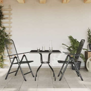 Set de masă pentru grădină, 3 piese, plasă metalică antracit - Img 1