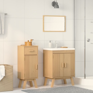 Set de Mobilier pentru Baie 2 Piese din Lemn Masiv de Pin - Img 4