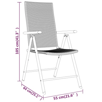 Set de mobilier pentru grădină, 3 piese, negru - Img 6