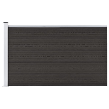 Set de panouri de gard, negru, 175x105 cm, WPC - Img 1