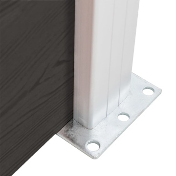 Set de panouri de gard, negru, 175x105 cm, WPC - Img 5
