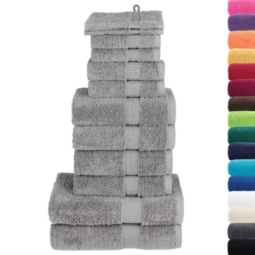 Set de prosoape premium SOLUND, 12 piese, gri, 600 g/m² - Img 2