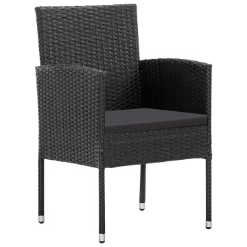 Set de servit masa pentru grădină, 5 piese, negru - Img 3