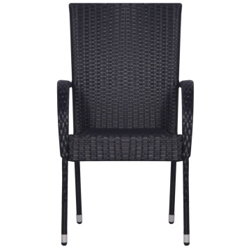 Set de servit masa pentru grădină, 5 piese, negru - Img 6