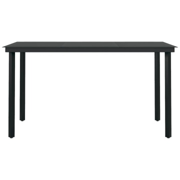 Set de servit masa pentru grădină, 5 piese, negru - Img 5