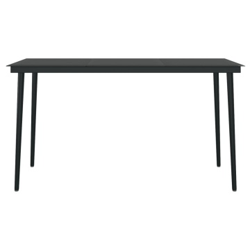 Set de servit masa pentru grădină, 7 piese, negru - Img 5