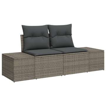 Set de Sofa pentru Grădină Set de 5 Gri, Maro (Ratan) - Img 4