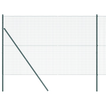Set de stâlpi de gard Set de 2 Verde Oțel vopsit electrostatic - Img 2