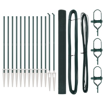 Set de Stâlpi de Împrejmuire PVC Set de 2 Verde PVC 25 x 1.5 m - Img 2