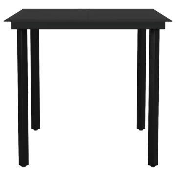Set de sufragerie de grădină 5 piese neagră Sticlă Poly Rattan - Img 6