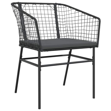 Set de sufragerie de grădină 5 piese neagră Sticlă Poly Rattan - Img 4