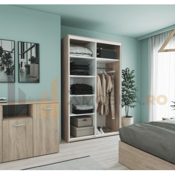 Set Dormitor Smart, Material Pal 18mm, Culoare Sonoma - Img 2