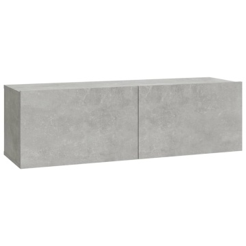 Set dulap TV, 6 piese, gri beton, lemn prelucrat - Img 8
