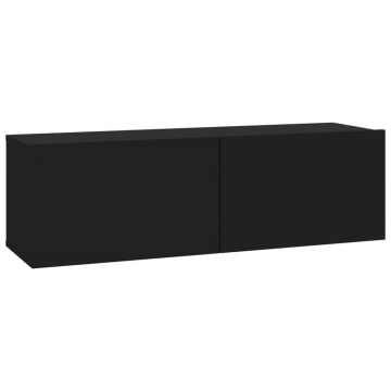Set dulap TV, 7 piese, negru, lemn prelucrat - Img 6
