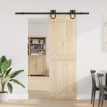 Set feronerie pentru ușă glisantă, negru, 183 cm, oțel - Img 3