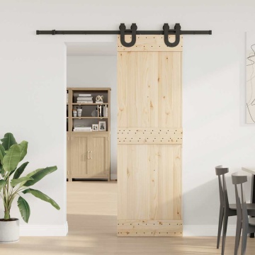 Set feronerie pentru ușă glisantă, negru, 183 cm, oțel - Img 3