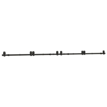 Set feronerie pentru ușă glisantă, negru, 183 cm, oțel - Img 2