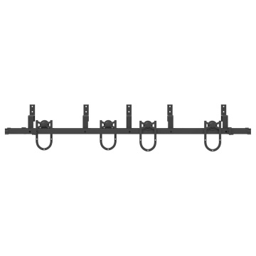 Set feronerie pentru ușă glisantă, negru, 183 cm, oțel - Img 8