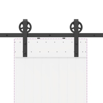 Set feronerie pentru uși glisante, negru, 200 cm, oțel - Img 7