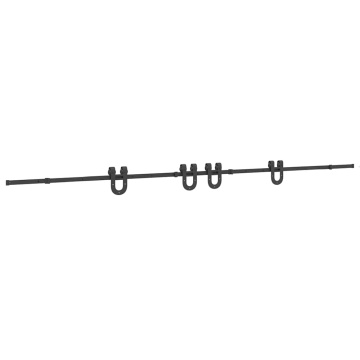 Set feronerie pentru uși glisante, negru, 200 cm, oțel - Img 2