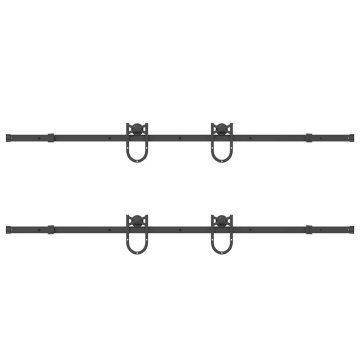 Set feronerie pentru uși glisante, negru, 200 cm, oțel - Img 5