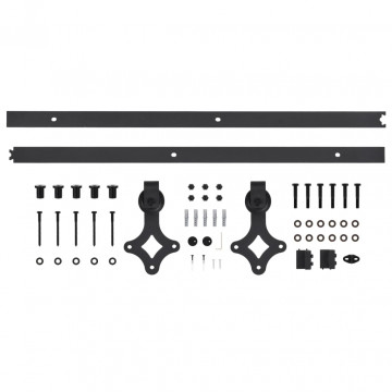 Set feronerie pentru uși glisante SKIEN, negru, 183 cm, oțel - Img 5