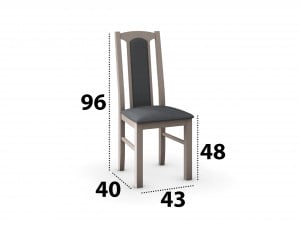 Set masa extensibila 120x150cm cu 6 scaune tapitate, mb-13 max5 si s-37 boss7 s11, sonoma, lemn masiv de fag, stofa - Img 5