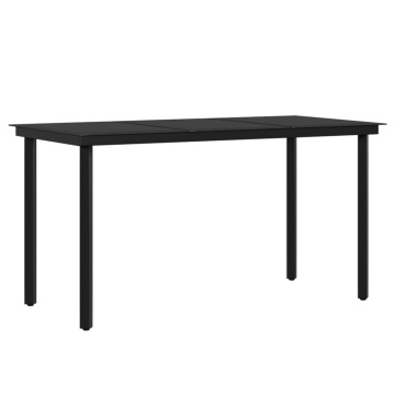Set masă pentru grădină, 5 piese, cu perne, negru - Img 8