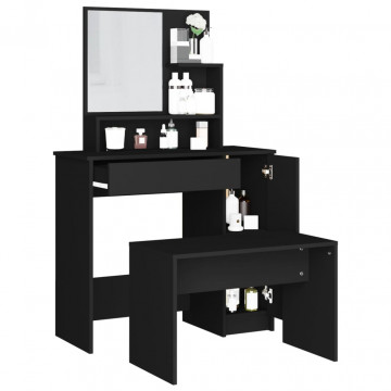 Set măsuță de toaletă, negru, 86,5x35x136 cm - Img 4