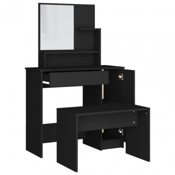 Set măsuță de toaletă, negru, 86,5x35x136 cm - Img 8
