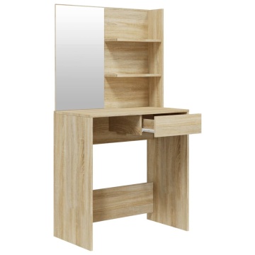Set măsuță de toaletă, stejar sonoma, 74,5x40x141 cm - Img 8