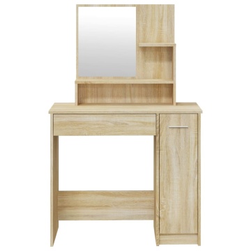 Set măsuță de toaletă, stejar sonoma, 86,5x35x136 cm - Img 5