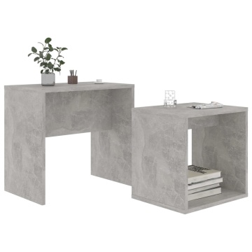 Set măsuțe de cafea, gri beton, 48x30x45 cm, lemn prelucrat - Img 3