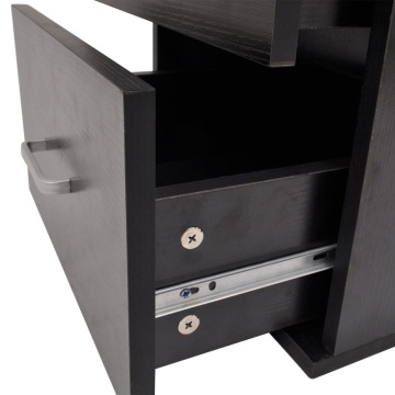 Set mobilier baie format din 9 piese cu chiuvete incluse, Negru - Img 7