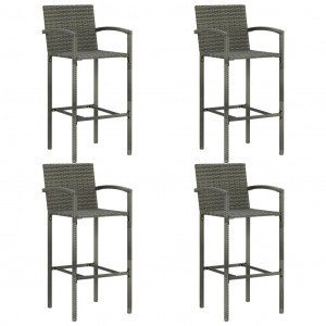 Set mobilier bar de grădină, 5 piese, gri, poliratan - Img 8